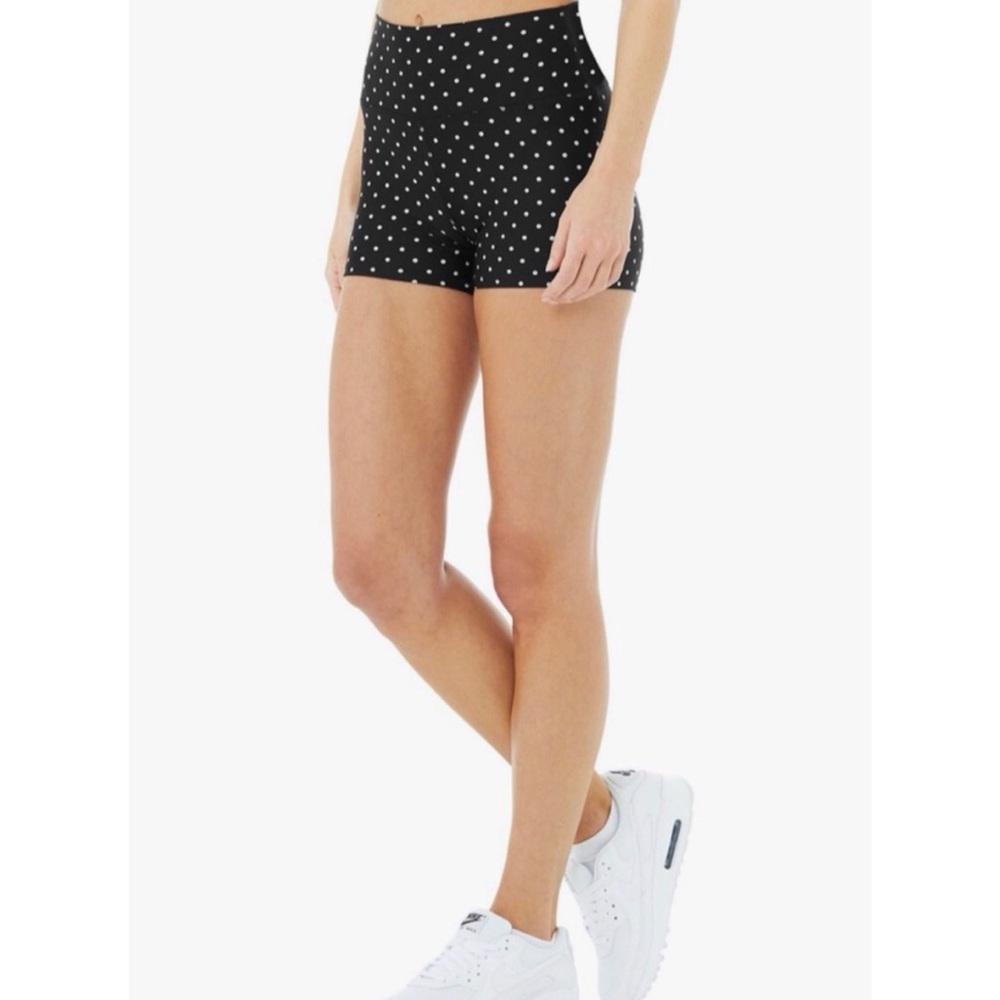 ALO Yoga airlift Black polka dot Shorts RARE Small